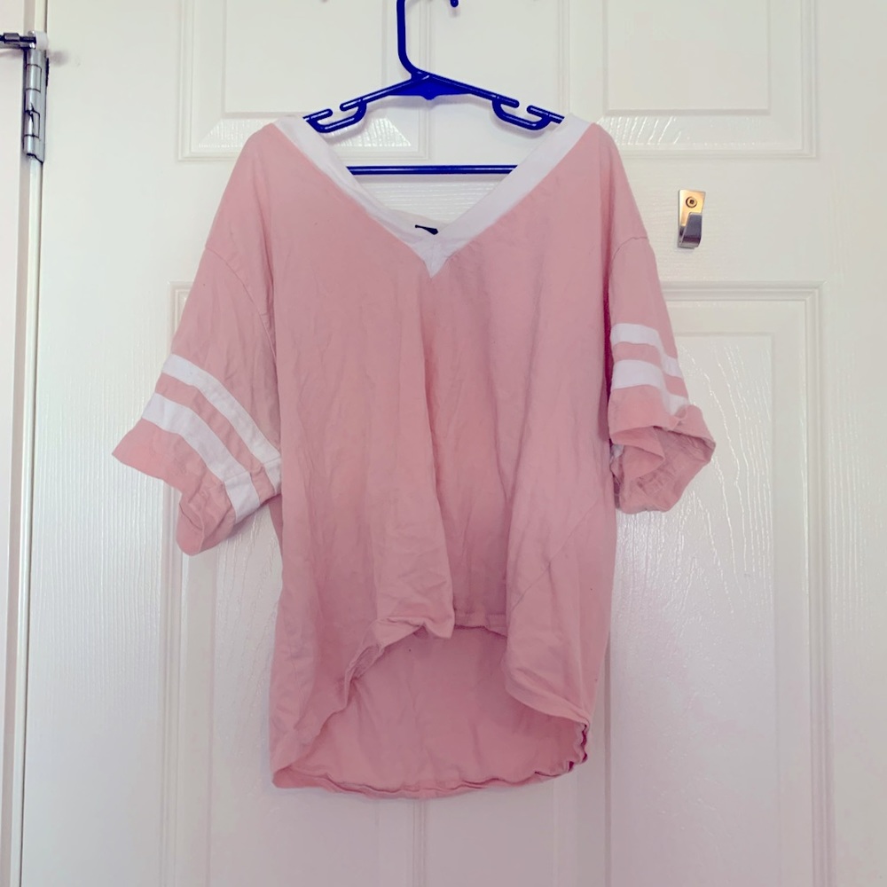 Baby pink baseball tee